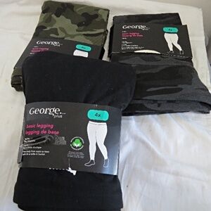 NWT 3 Pairs of George Leggings Size 4X